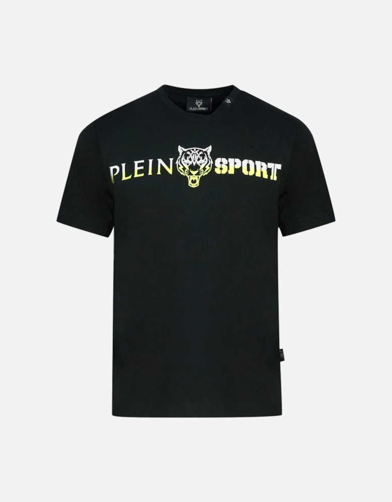 Plein Sport Yellow Bold Split Logo Black T-Shirt