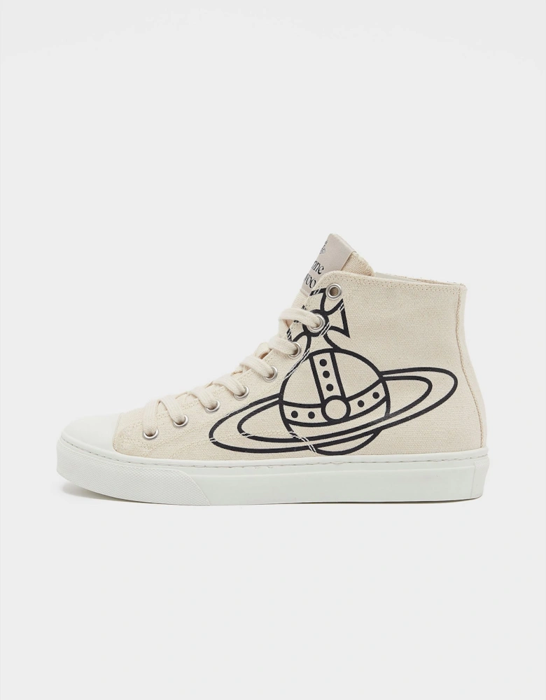 Womens Canvas Plimsole High Top Trainers