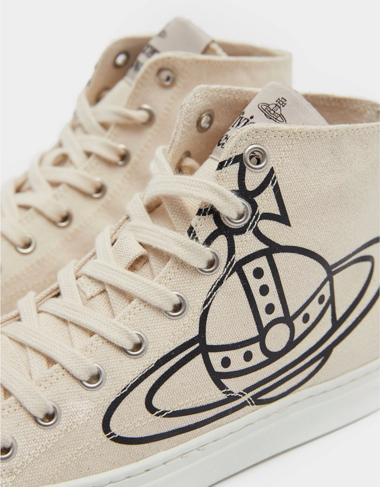 Womens Canvas Plimsole High Top Trainers