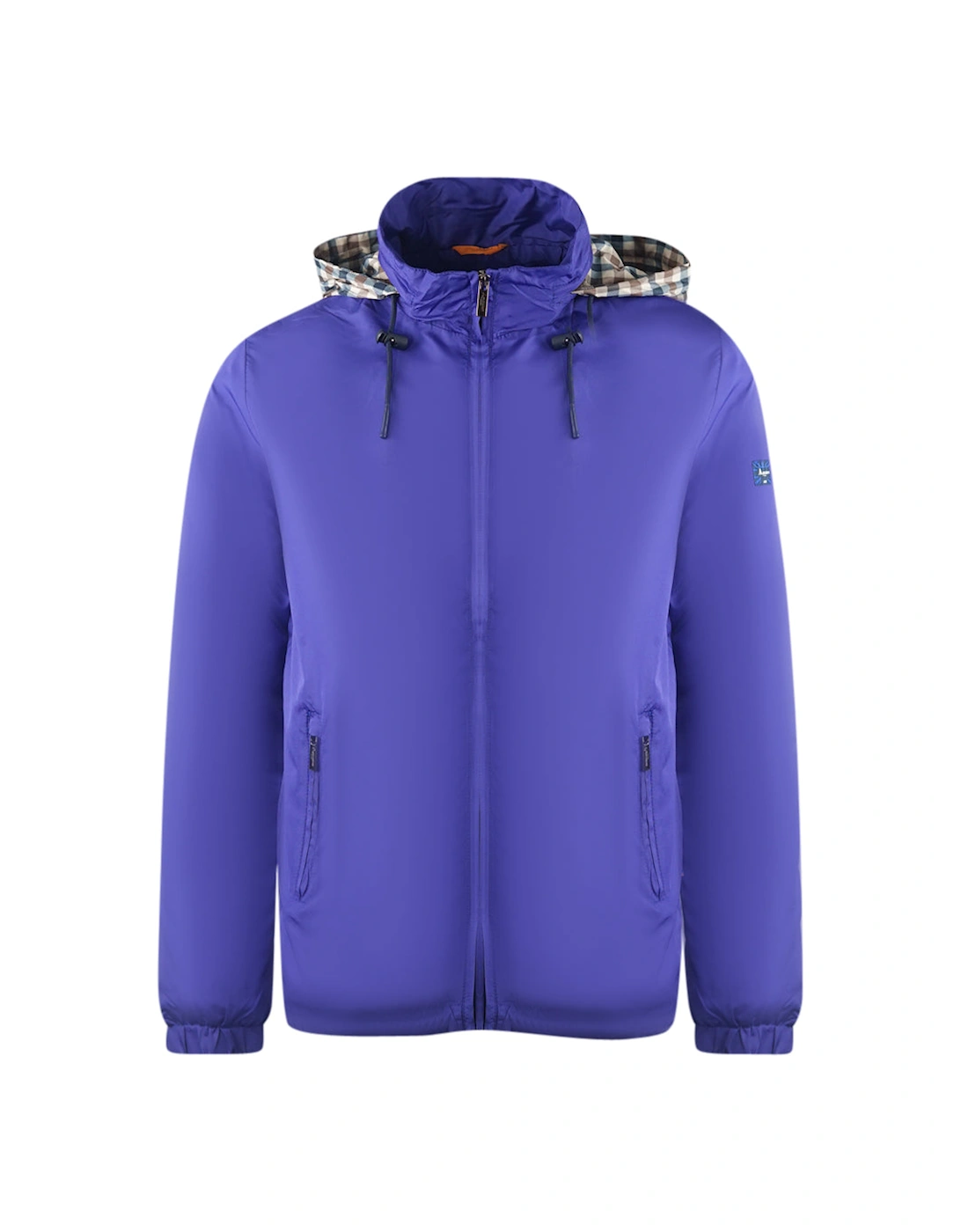 Women's Aquascutum Plain Royal Blue Hide Hood Lightweight  Jacket - Red - Size: 10/8