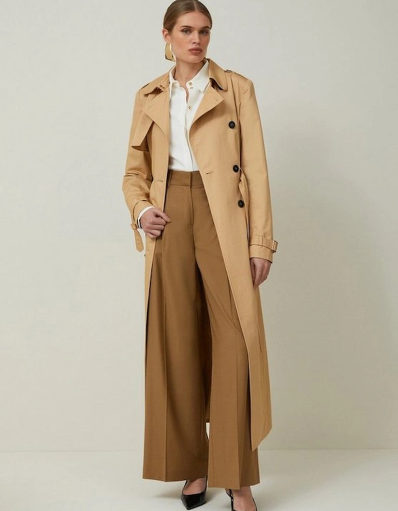 Petite Tailored Classic Belted Trench Coat