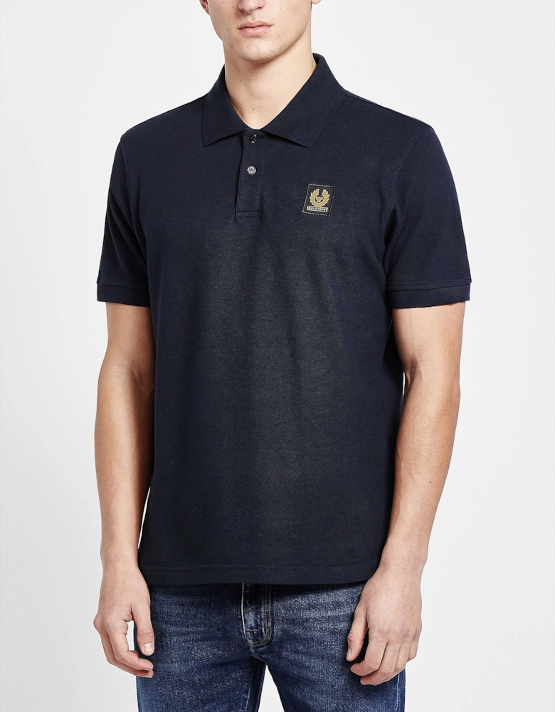 Mens Patch Logo Short Sleeve Polo Shirt