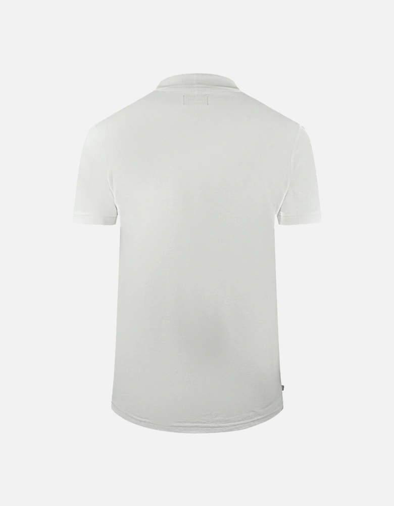 Brand Logo Plain White Polo Shirt