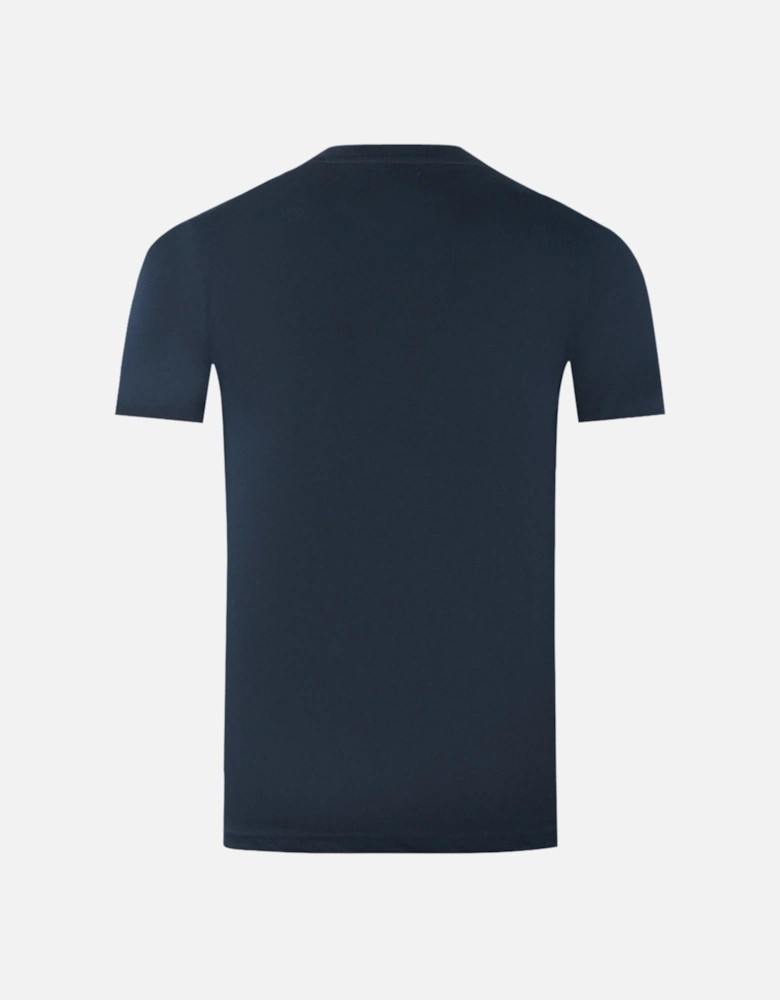 Large Bold London Aldis Brand Logo Navy Blue T-Shirt