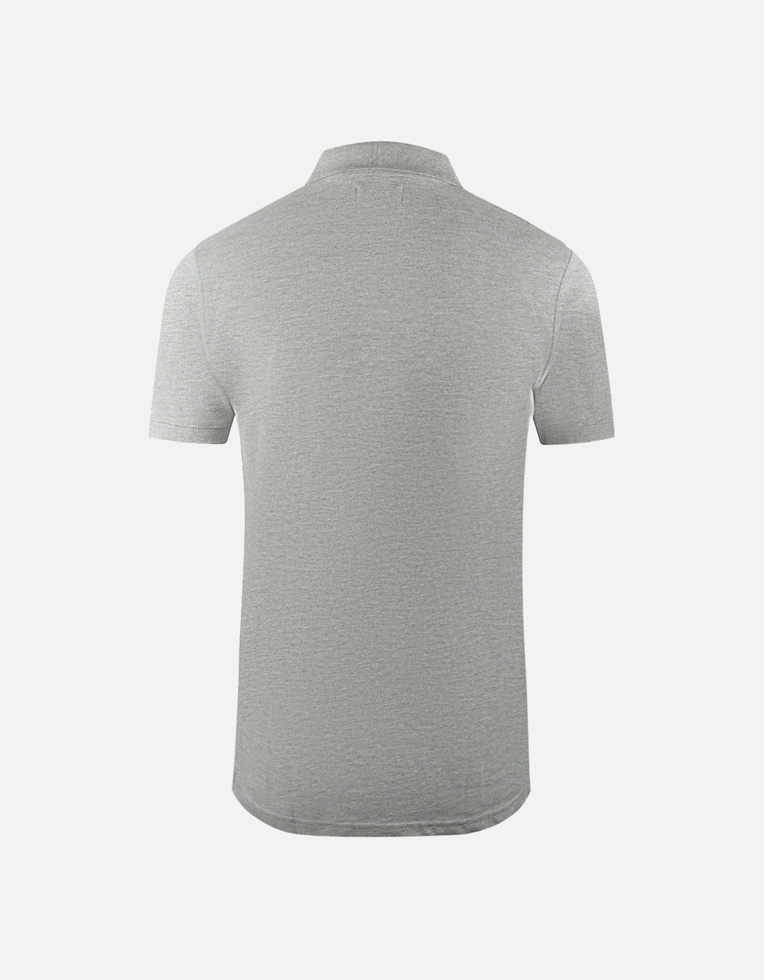 Brand Logo Plain Grey Polo Shirt