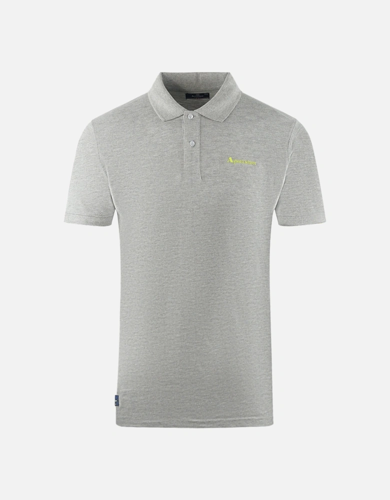 Brand Logo Plain Grey Polo Shirt
