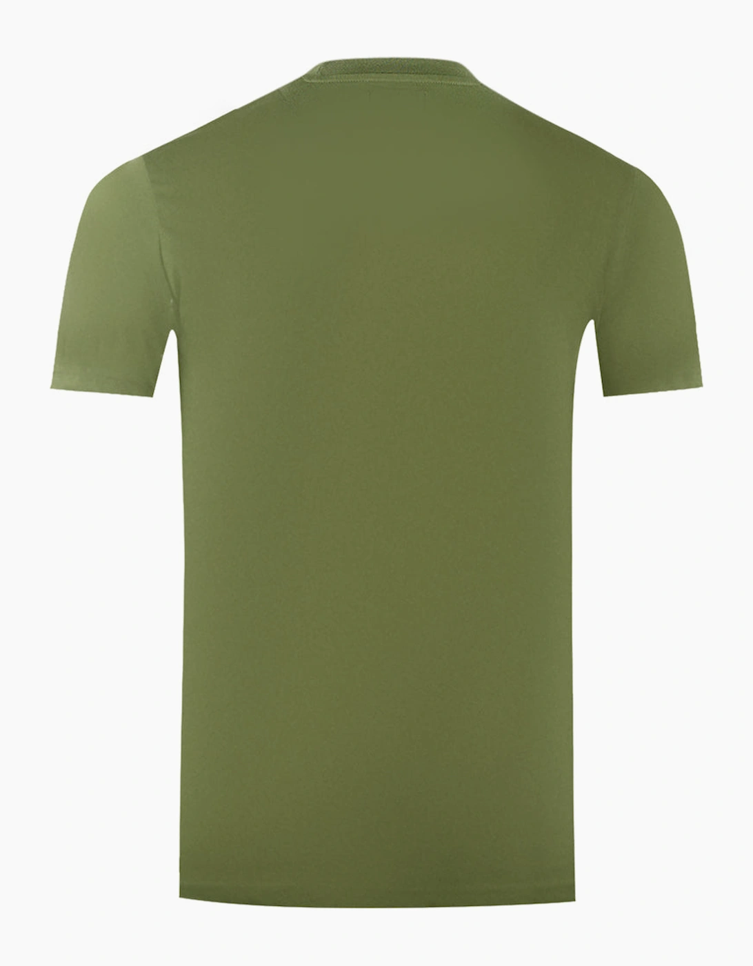 Aquascutum Men's Green Bold London Aldis Brand Logo Army T-Shirt - : 42/Regular Xl