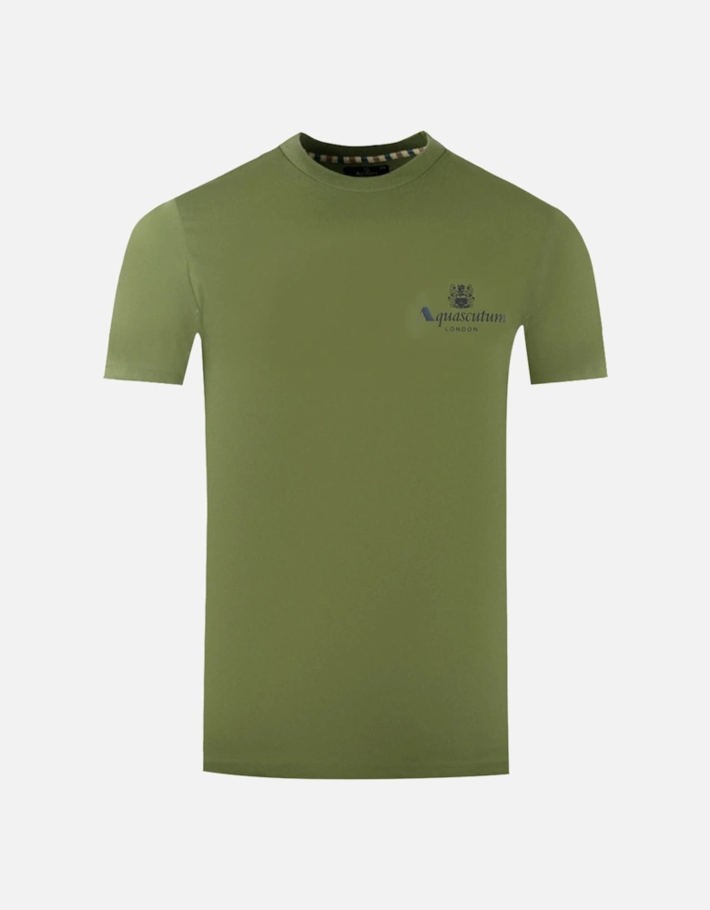 London Aldis Brand Logo On Chest Army Green T-Shirt