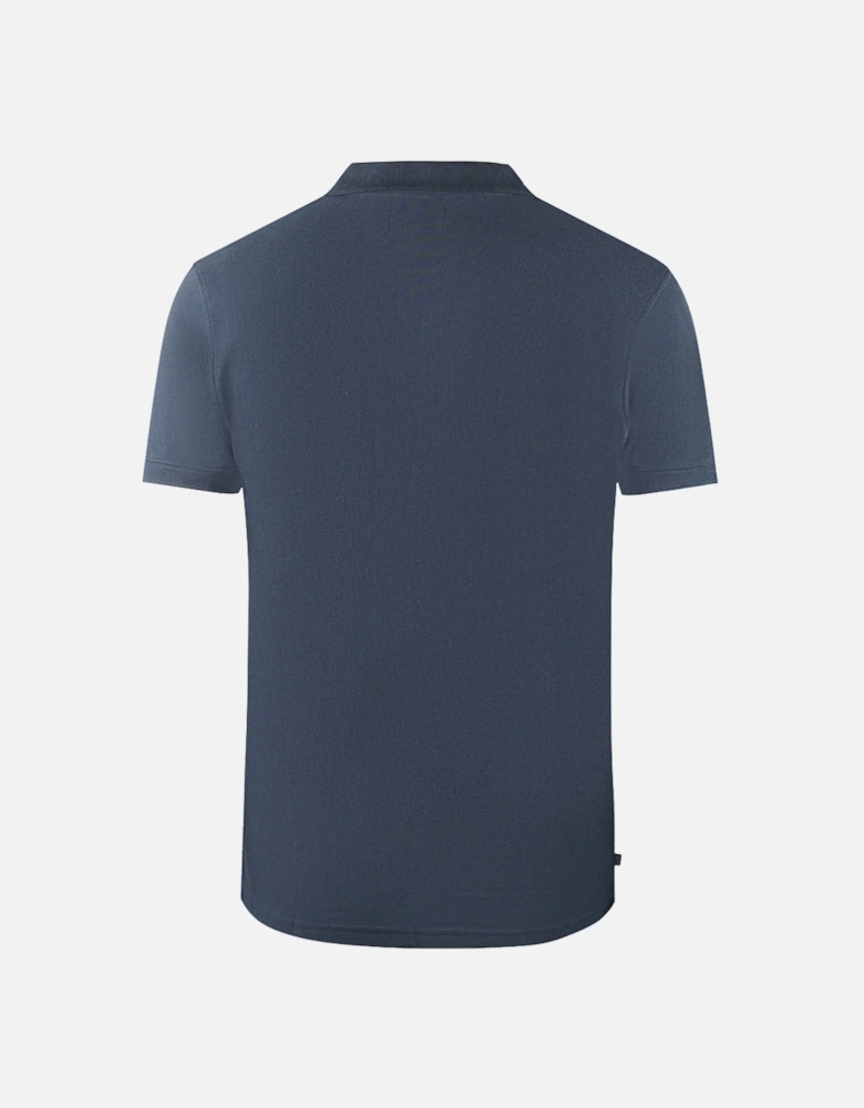 Brand Logo Plain Navy Blue Polo Shirt