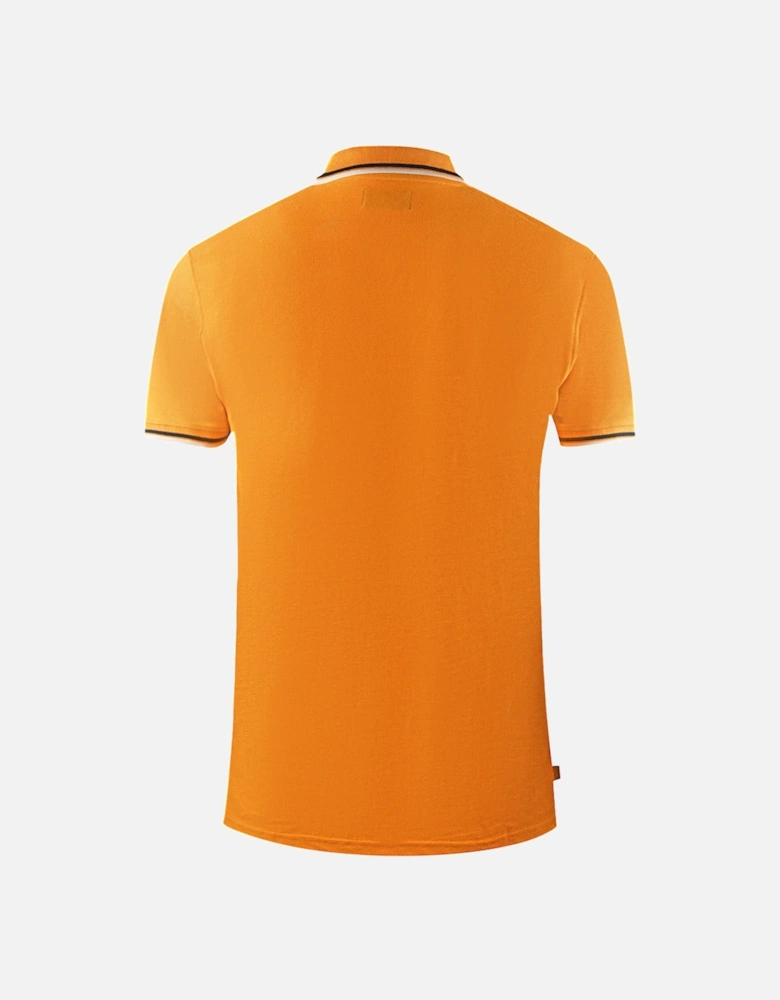 Twin Tipped Collar Brand Logo Orange Polo Shirt