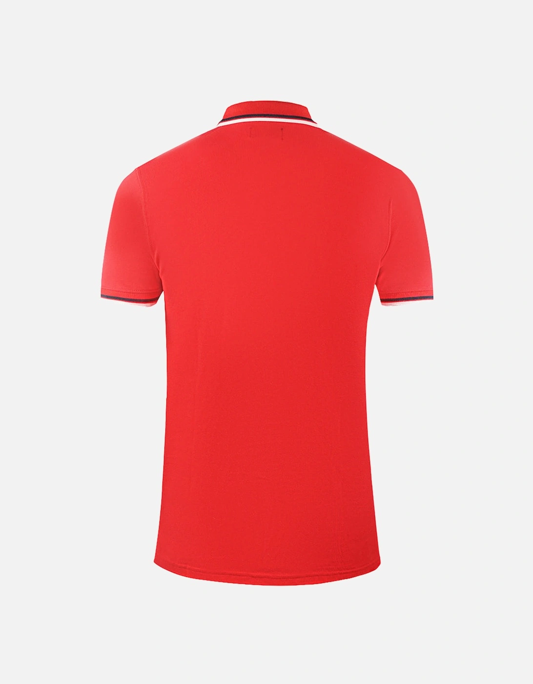 Twin Tipped Collar Brand Logo Red Polo Shirt