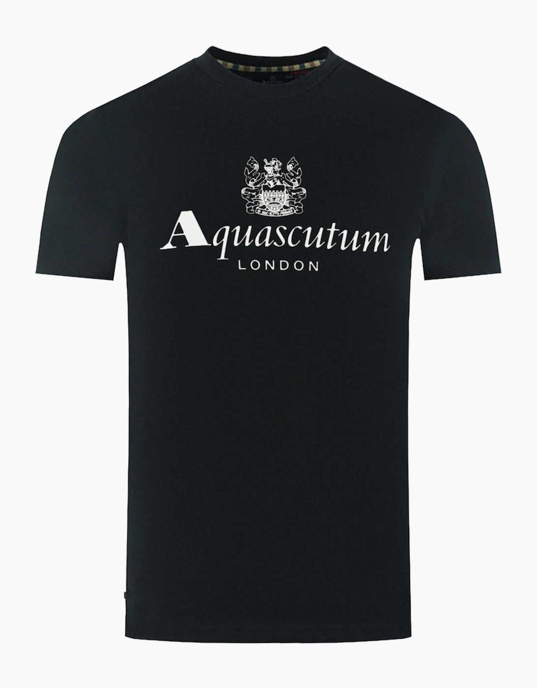 Aquascutum Men's Black London Aldis Brand Logo T-Shirt - : 44/Regular Xxl