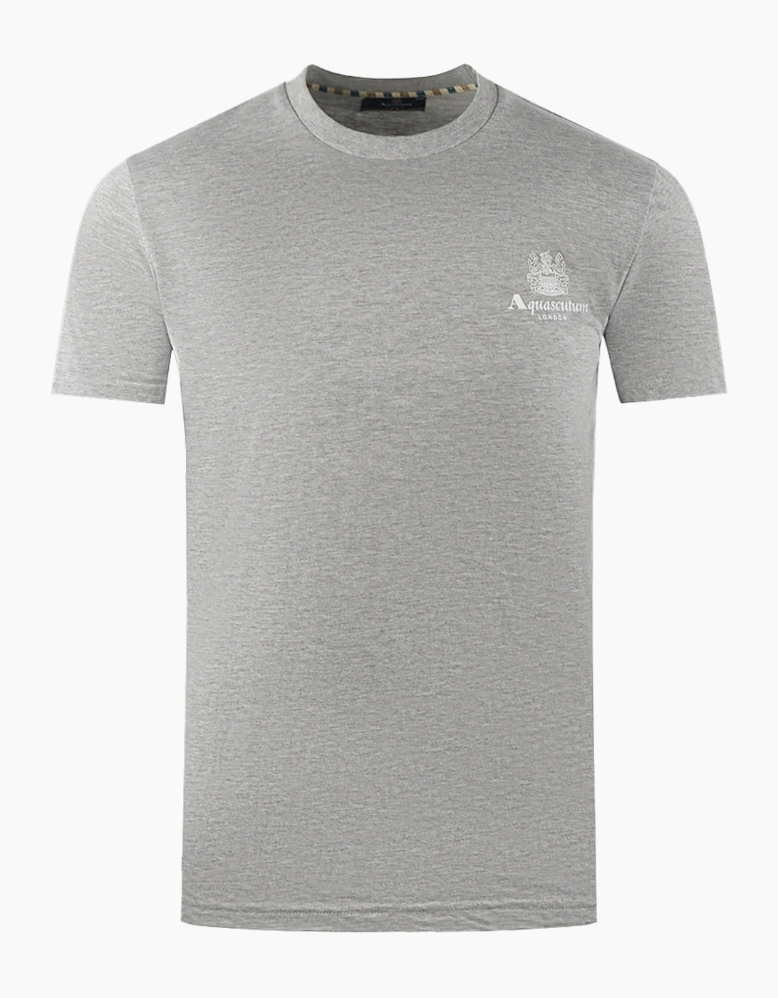 Aquascutum Men's Grey London Aldis Brand Logo On Chest T-Shirt  44 Xxl