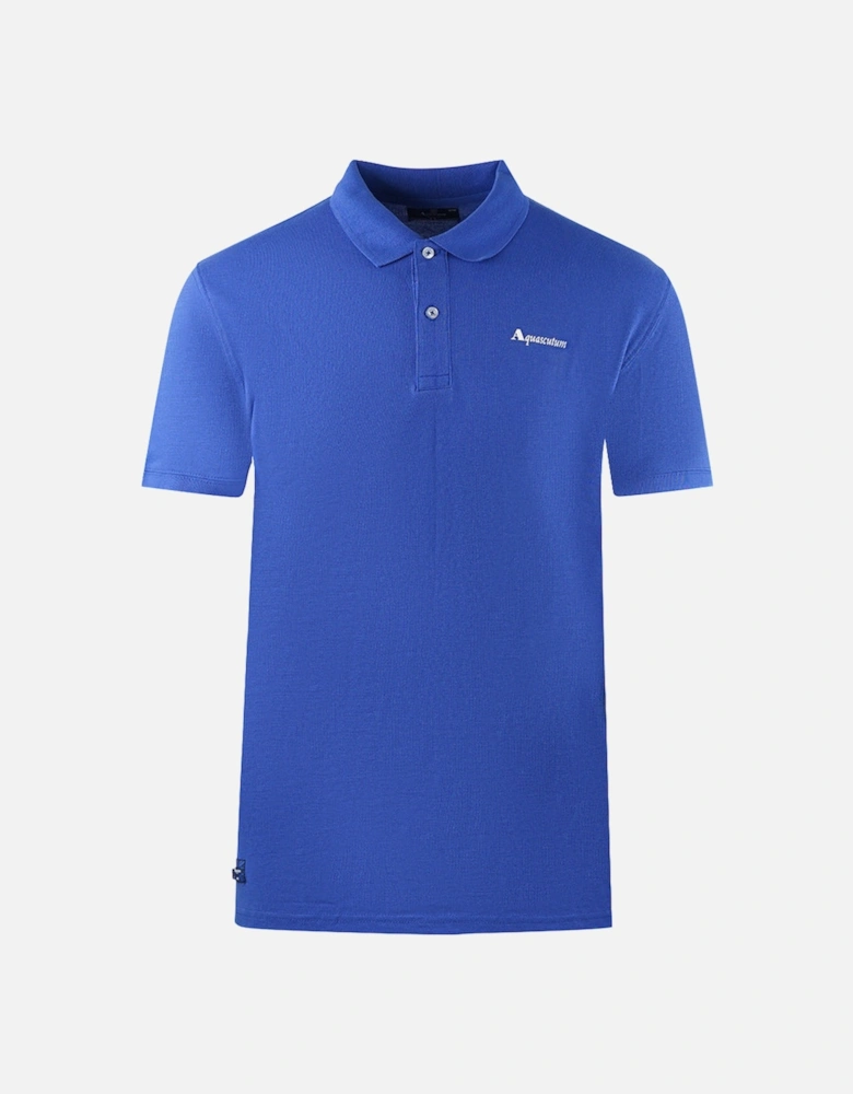 Brand Logo Plain Royal Blue Polo Shirt