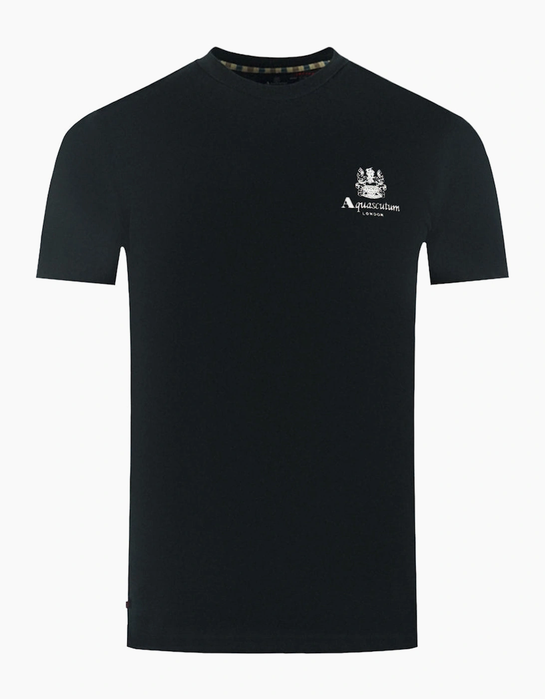 Aquascutum Men's Black London Aldis Brand Logo On Chest T-Shirt - Size: 42