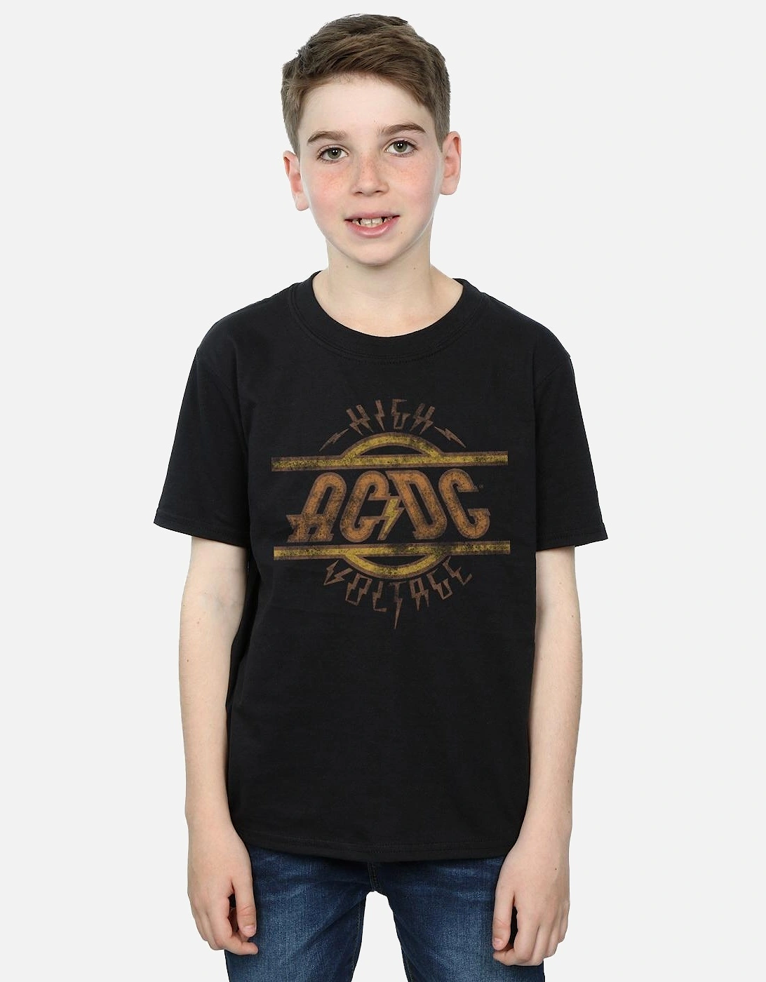 Boys High Voltage Distressed Logo T-Shirt, 5 of 4