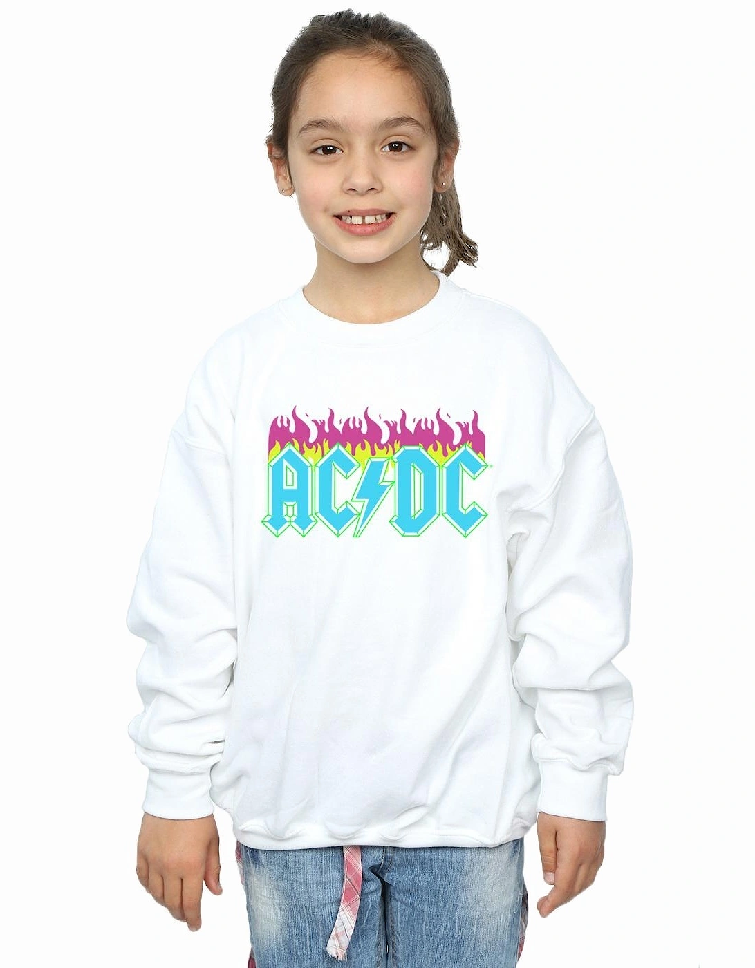 Girls Neon Flames Sweatshirt