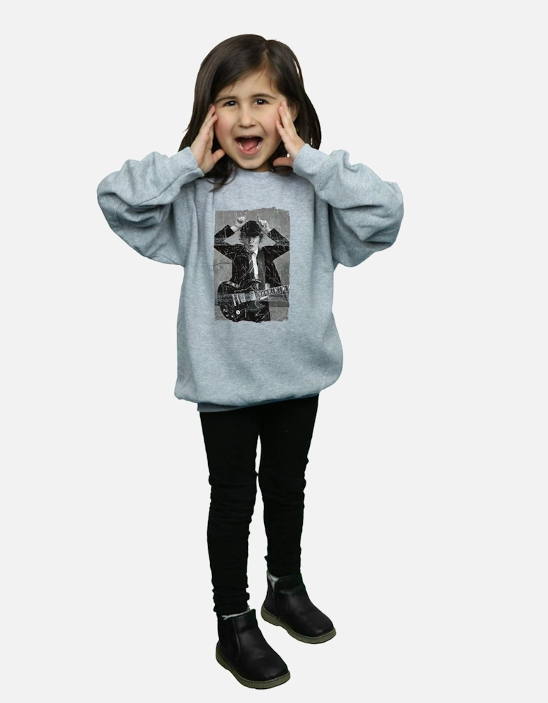 Girls Angus Young Distressed Photo Sweatshirt