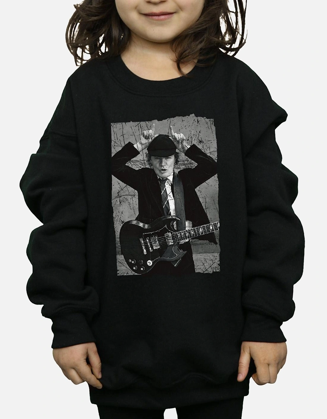 Girls Angus Young Distressed Photo Sweatshirt, 6 of 5