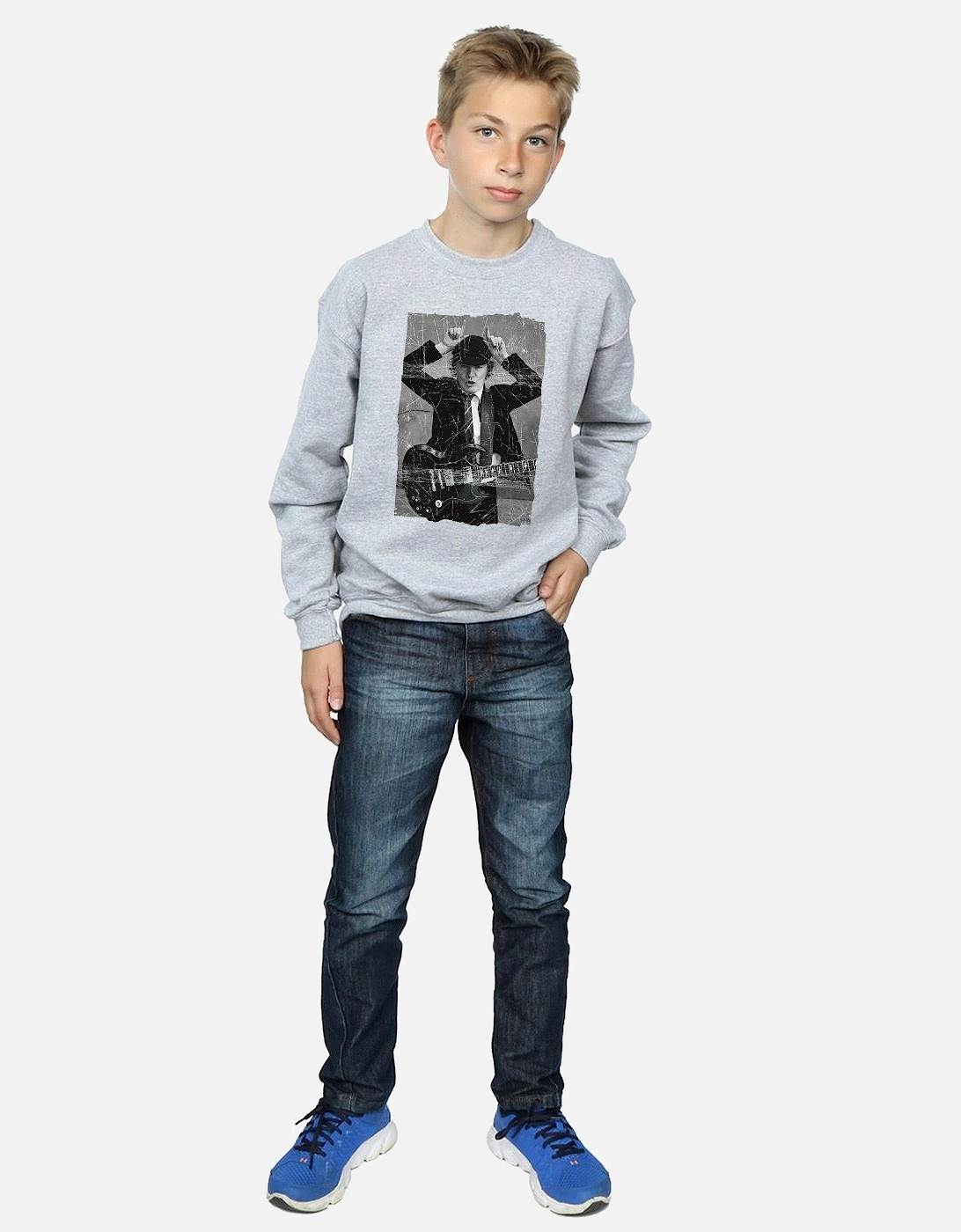 Boys Angus Young Distressed Photo Sweatshirt