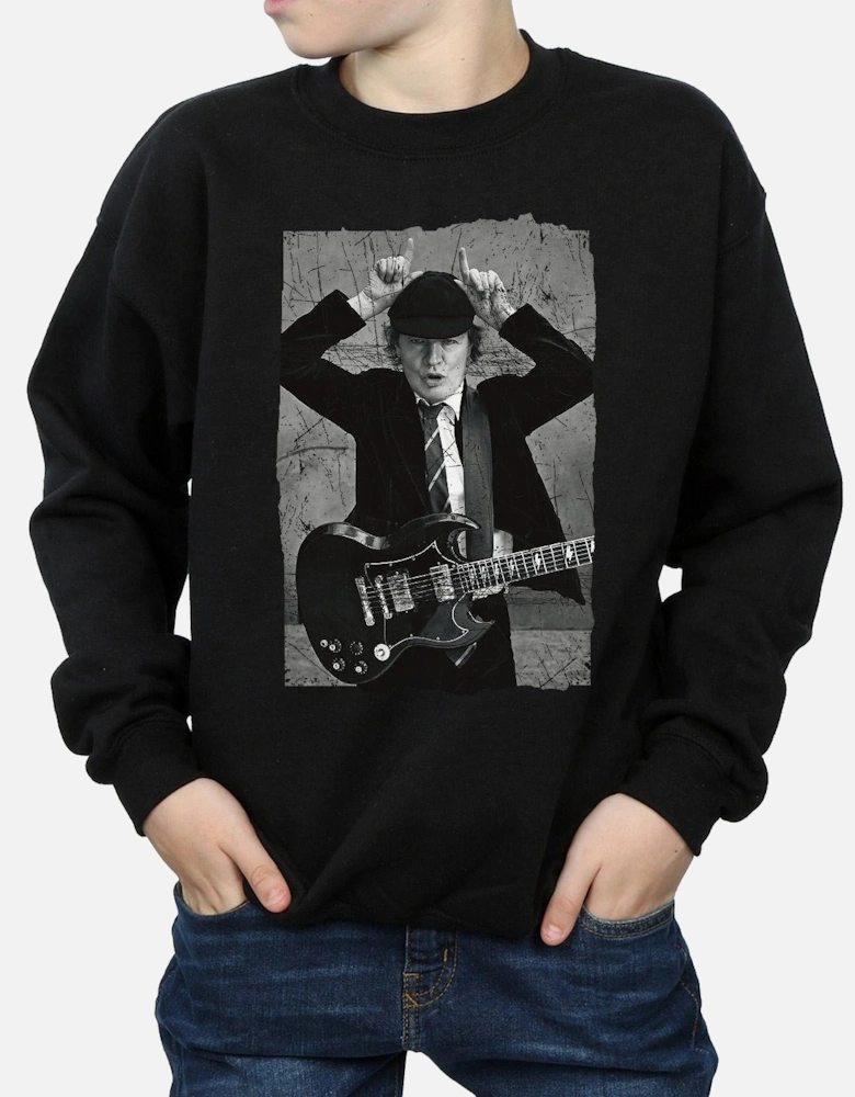 Boys Angus Young Distressed Photo Sweatshirt