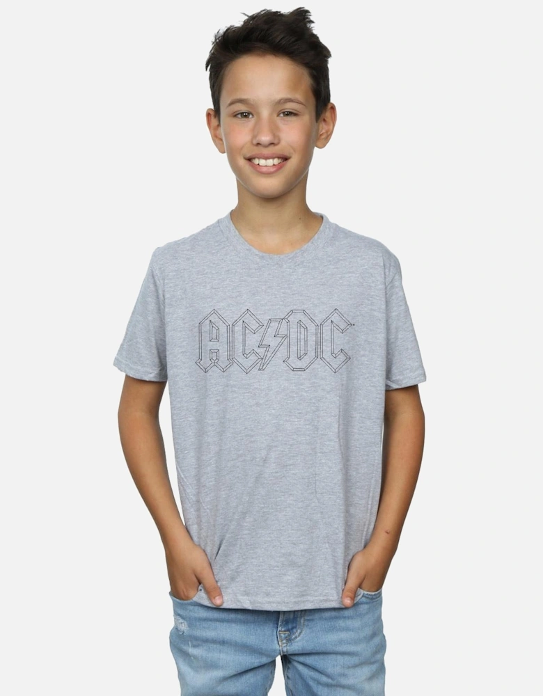 Boys Black Outline Logo T-Shirt