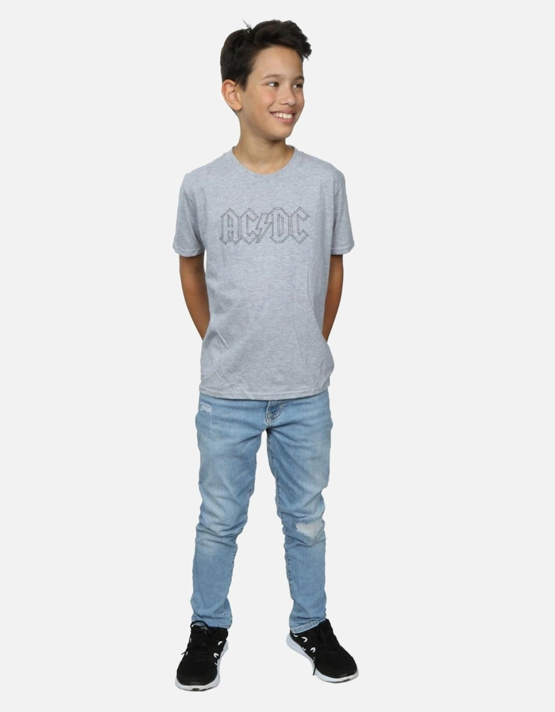 Boys Black Outline Logo T-Shirt