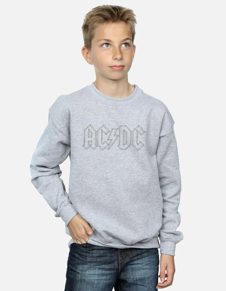 Boys Black Outline Logo Sweatshirt