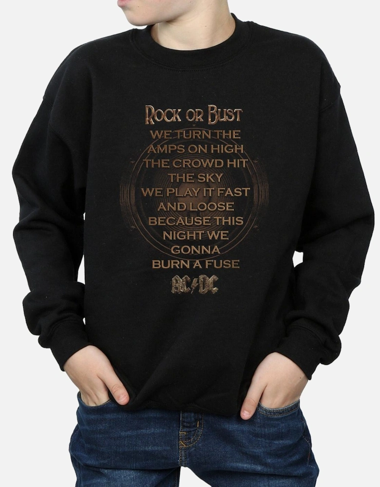Boys Rock Or Bust Lyrics Sweatshirt