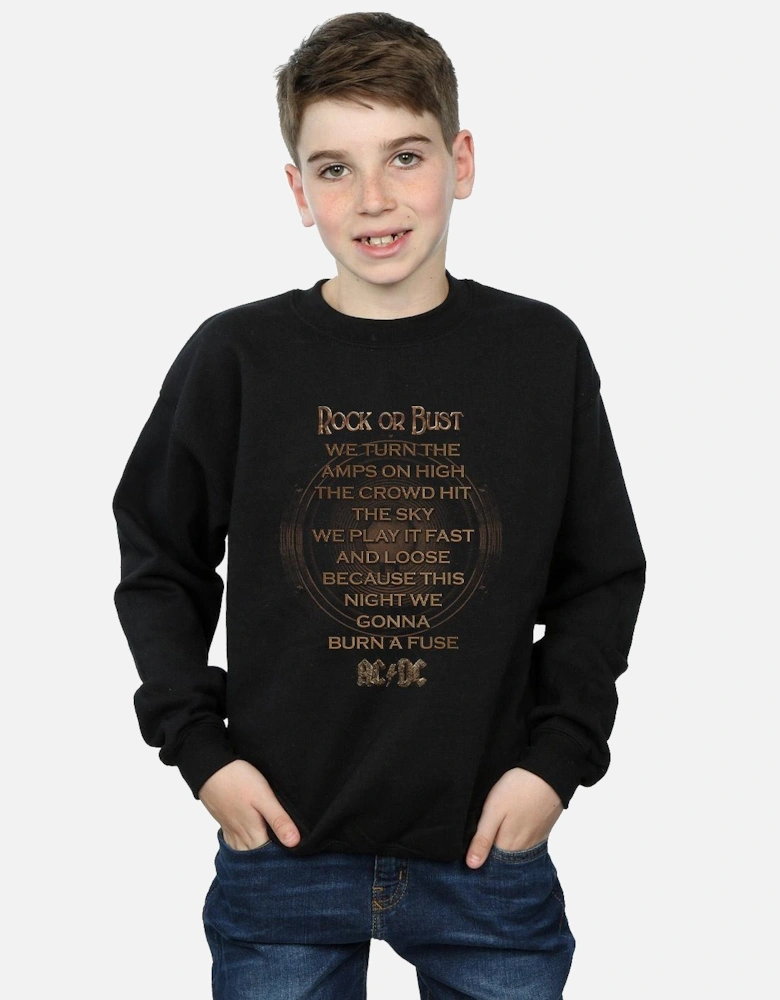 Boys Rock Or Bust Lyrics Sweatshirt