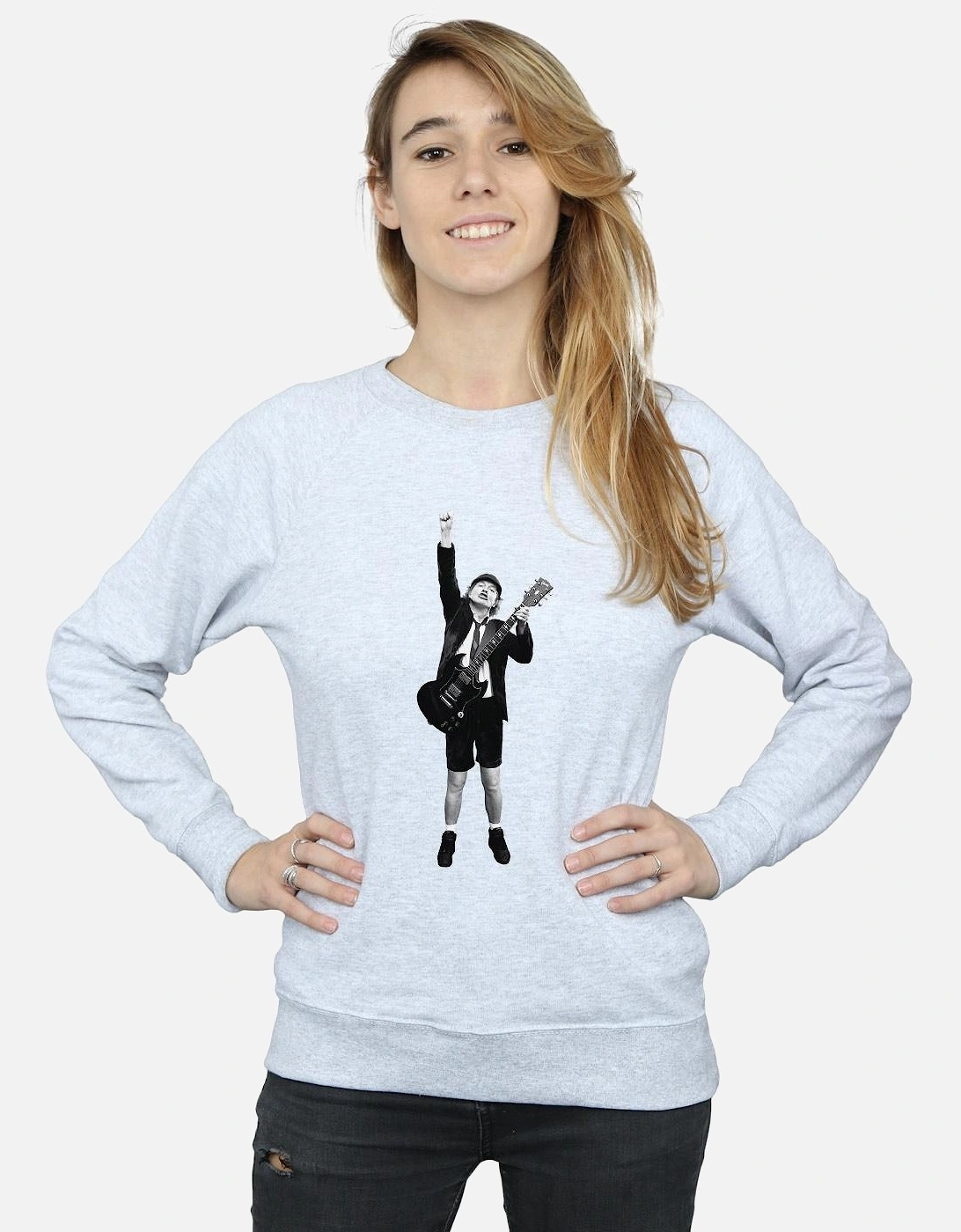 Womens/Ladies Angus Young Cut Out Sweatshirt