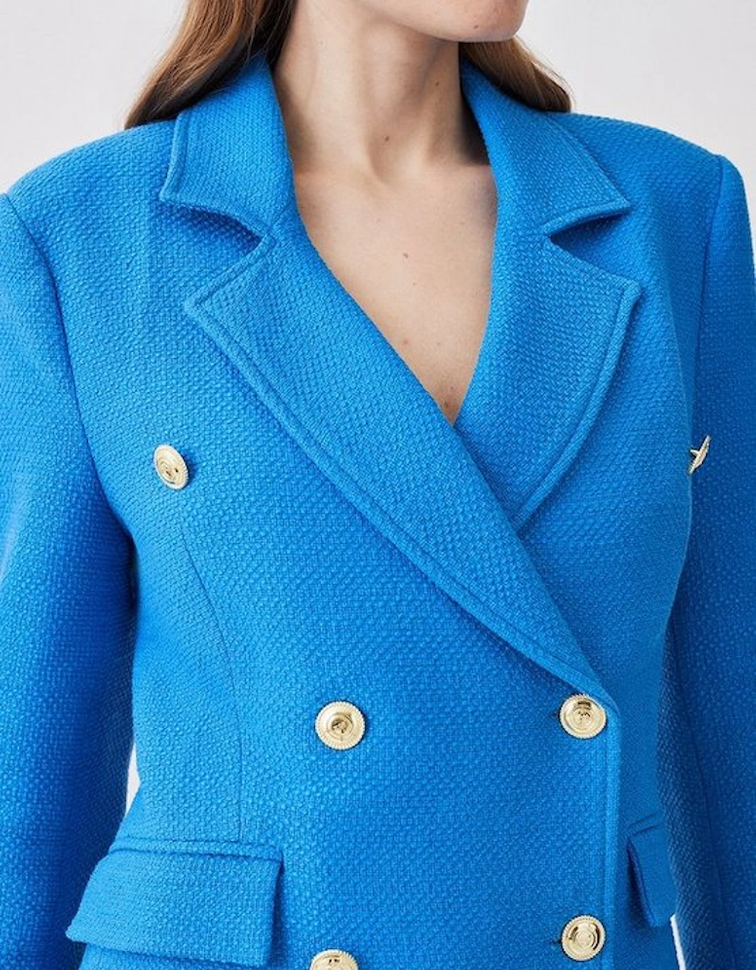 Boucle Double Breasted Tailored Blazer