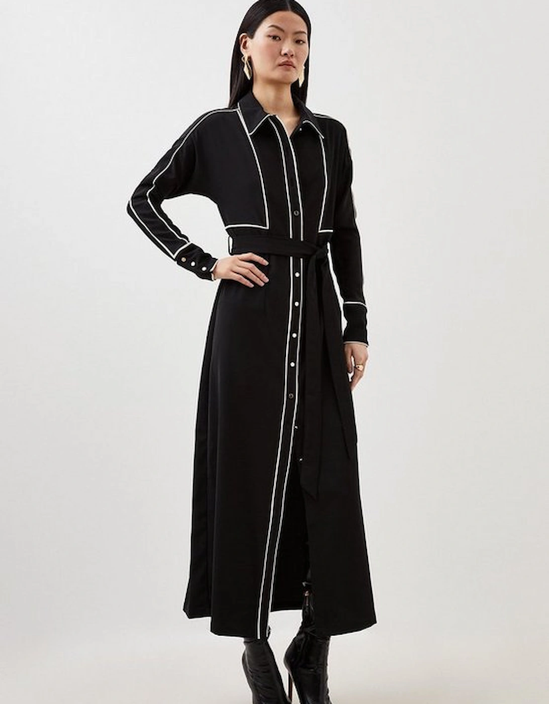 Contrast Twill Woven Midaxi Dress, 5 of 4