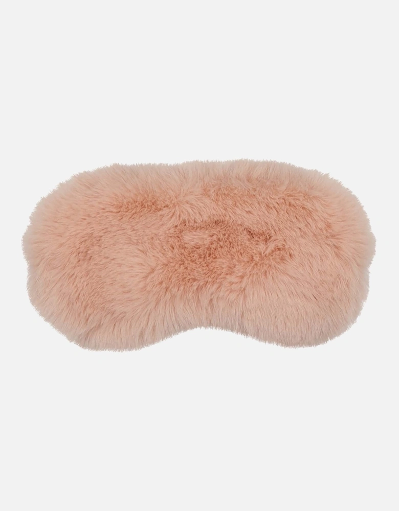 Faux Fur Hot Water Bottle and Eye Mask Set - Nude