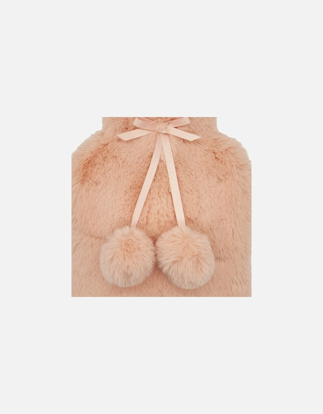 Faux Fur Hot Water Bottle and Eye Mask Set - Nude