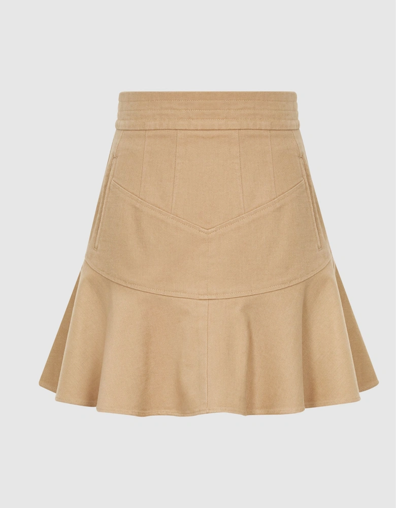 Mini Skirt With Frill Hemline