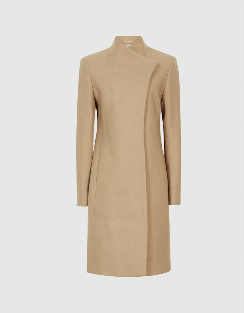 Wool Blend Mid Length Coat