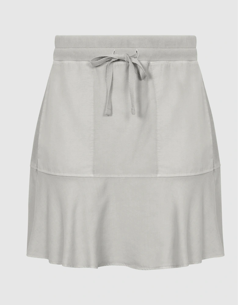 Fabric Mix Mini Skirt