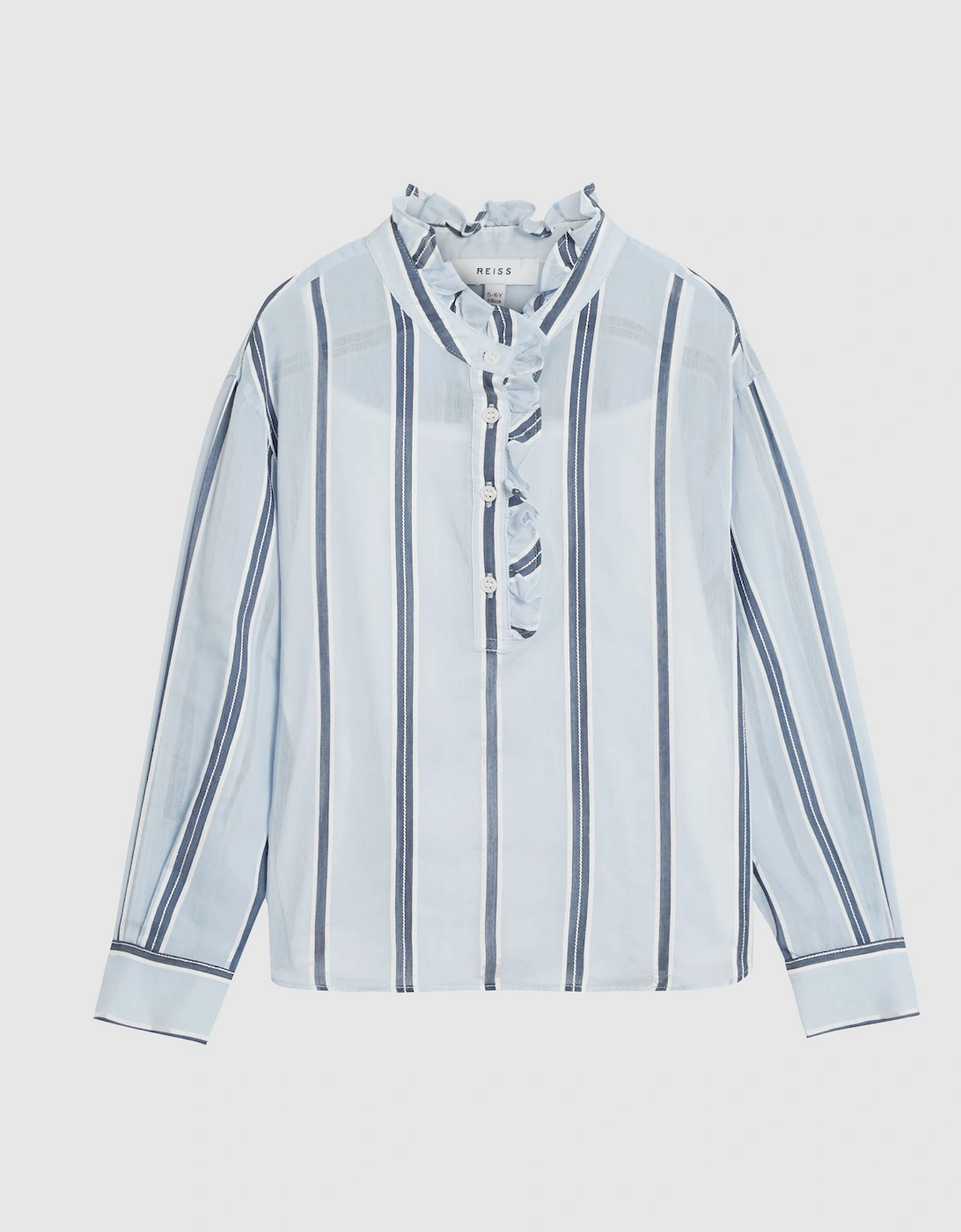 Junior Stripe Silk Blend Blouse, 2 of 1