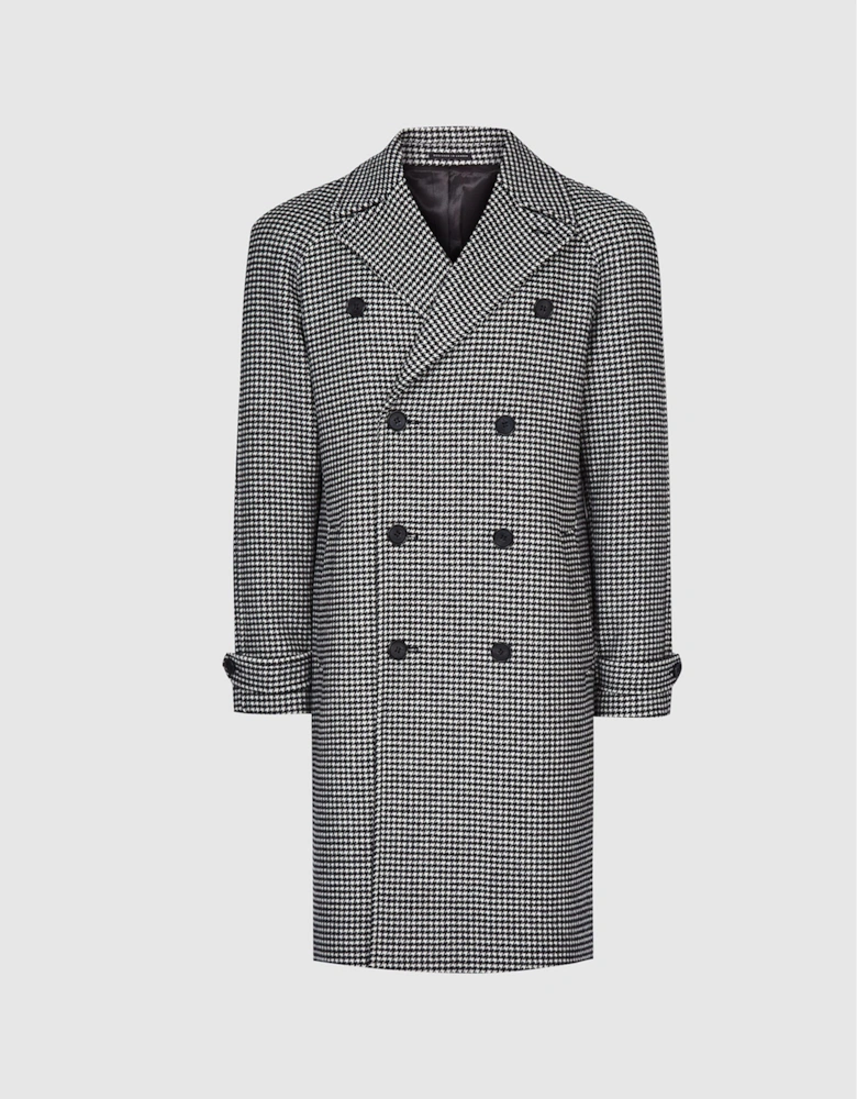 Houndstooth Double Breasted Coat