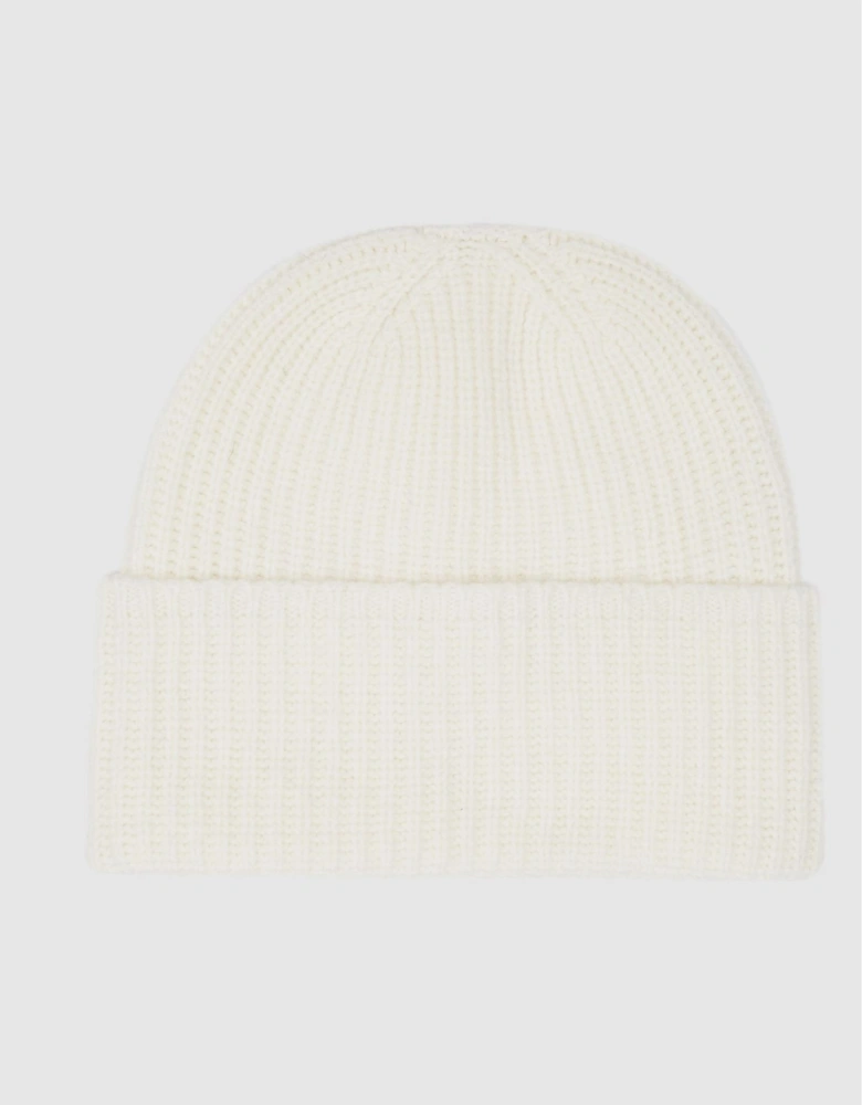 Rib Knitted Lambswool Beanie