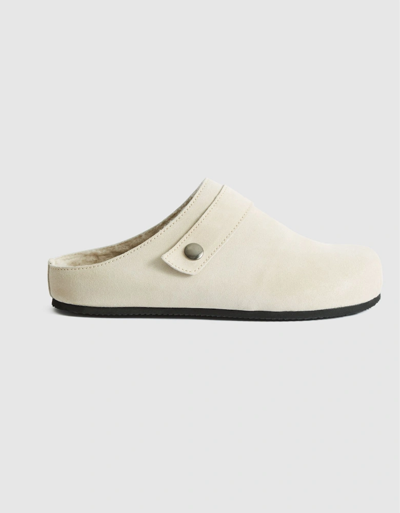 Shearling Lined Suede Slip-Ons