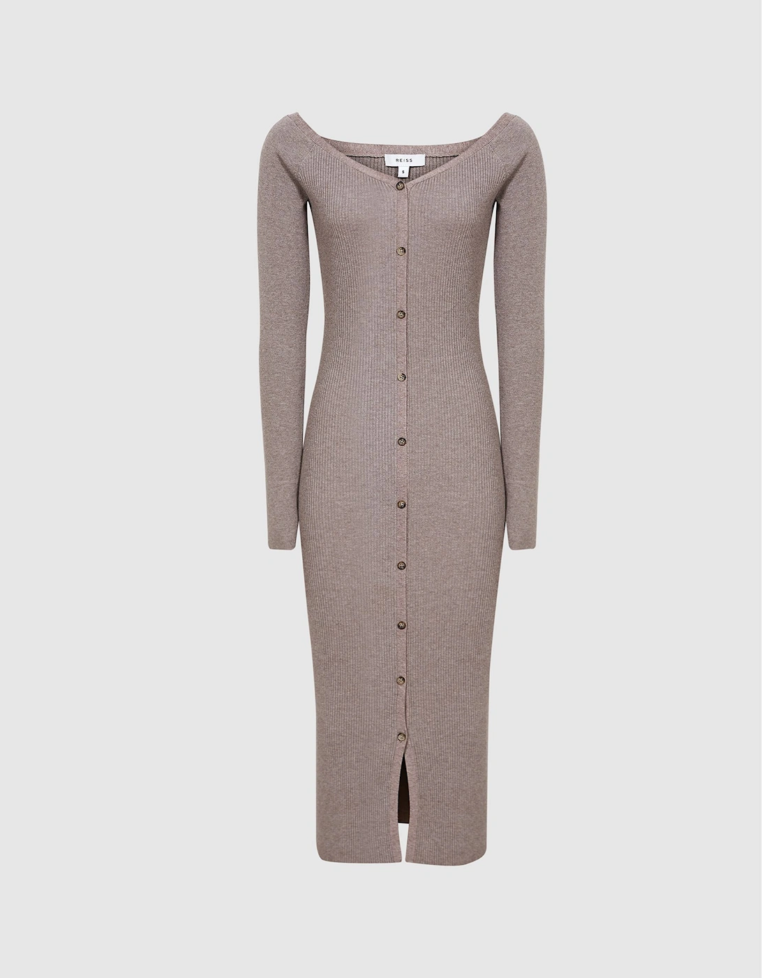 Knitted Button Through Midi Dress, 2 of 1