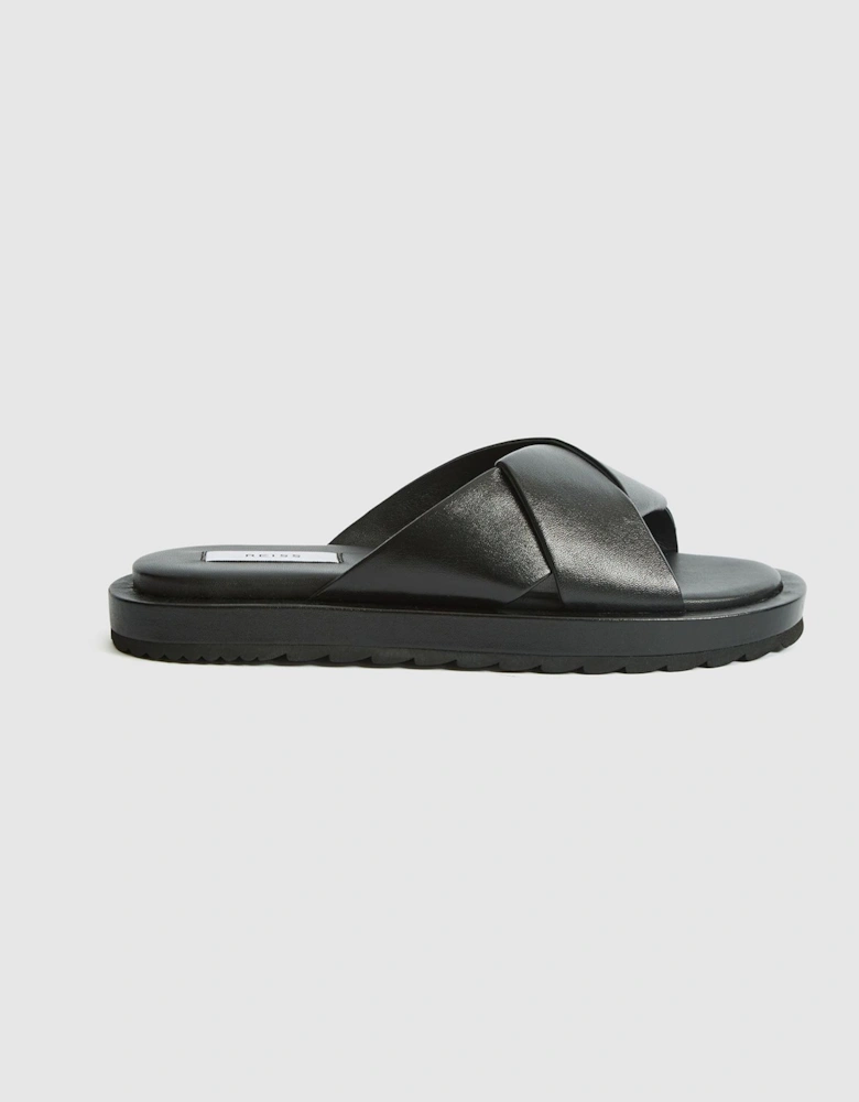 Leather Slider Sandals