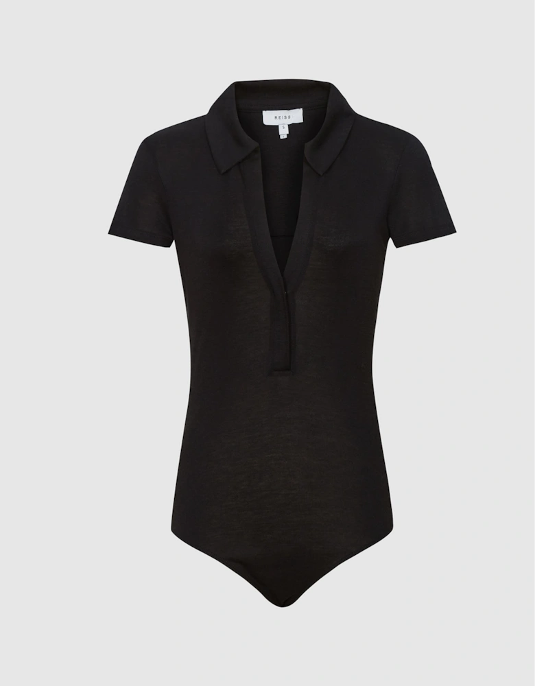 Open Neck Polo Bodysuit