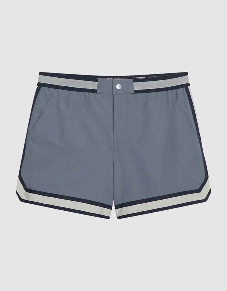Che Contrast Stripe Elasticated Waist Swim Shorts