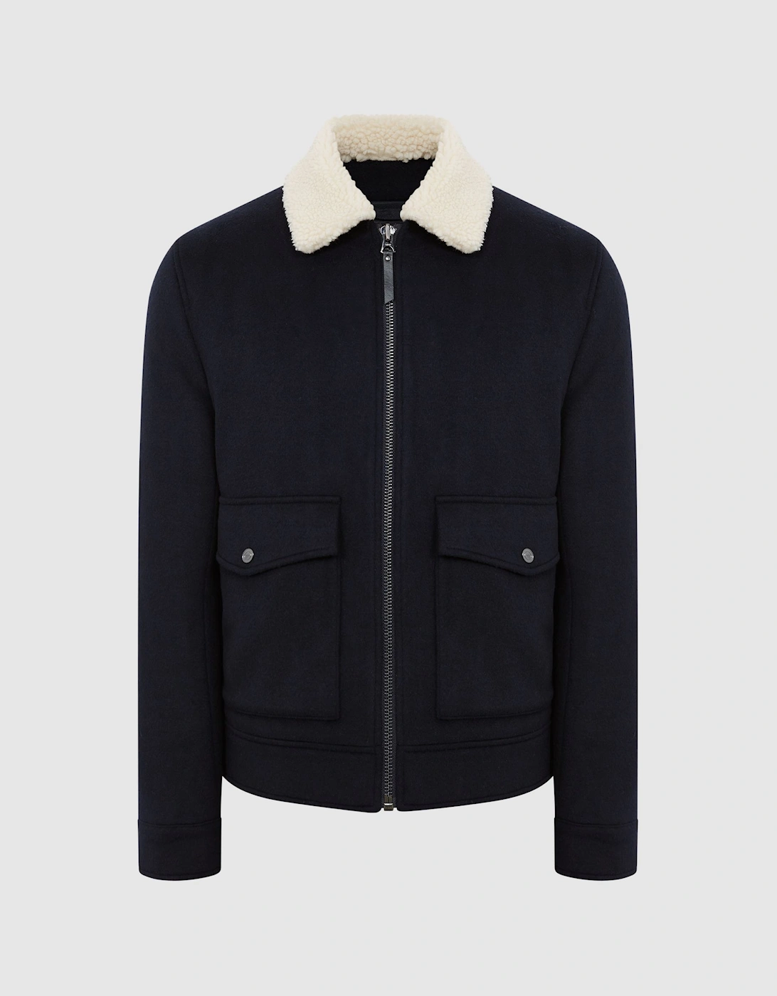 Shearling Collar Wool Short Jacket, 2 of 1