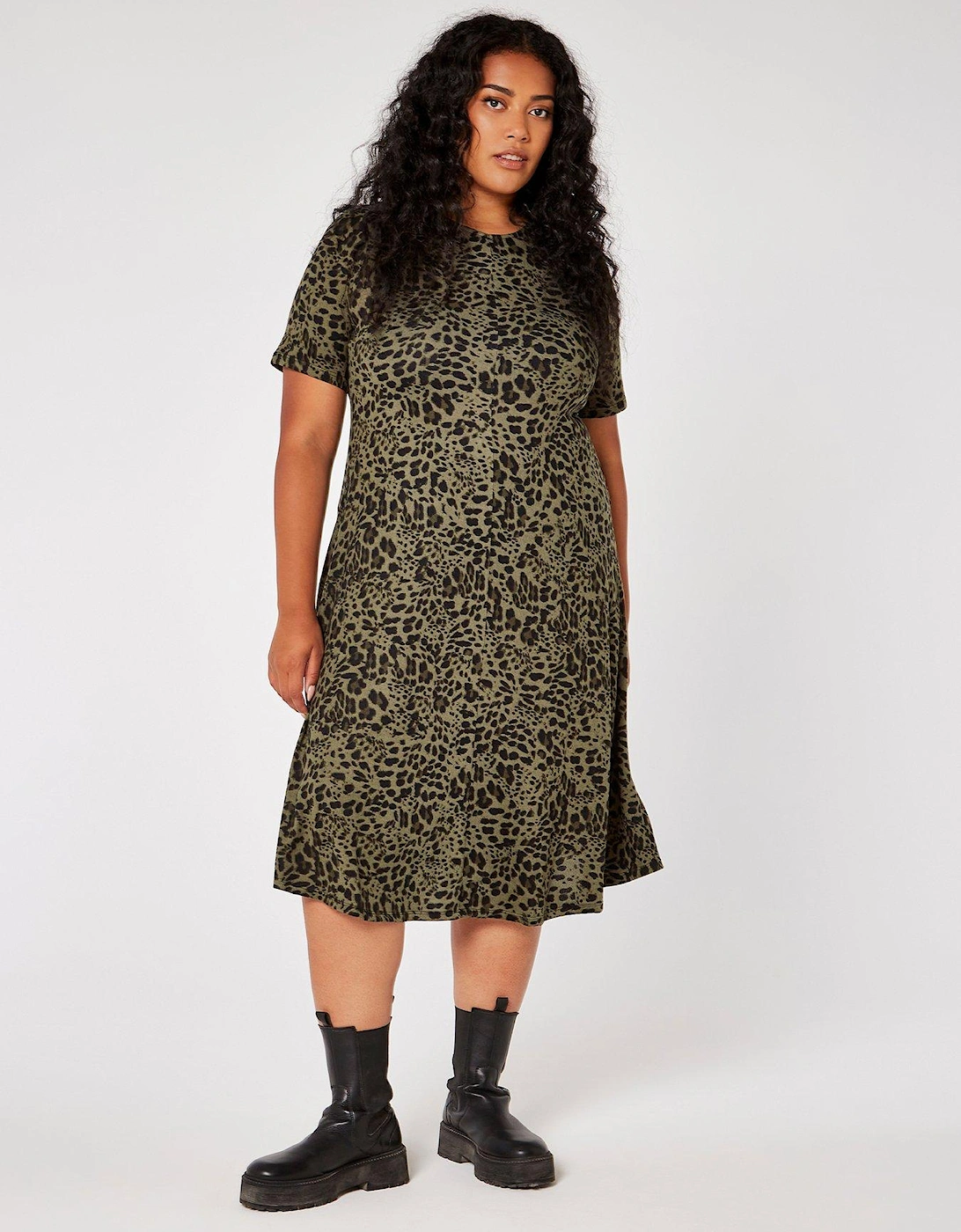 Curve Leopard Front Seam A Line Dress, 5 of 4