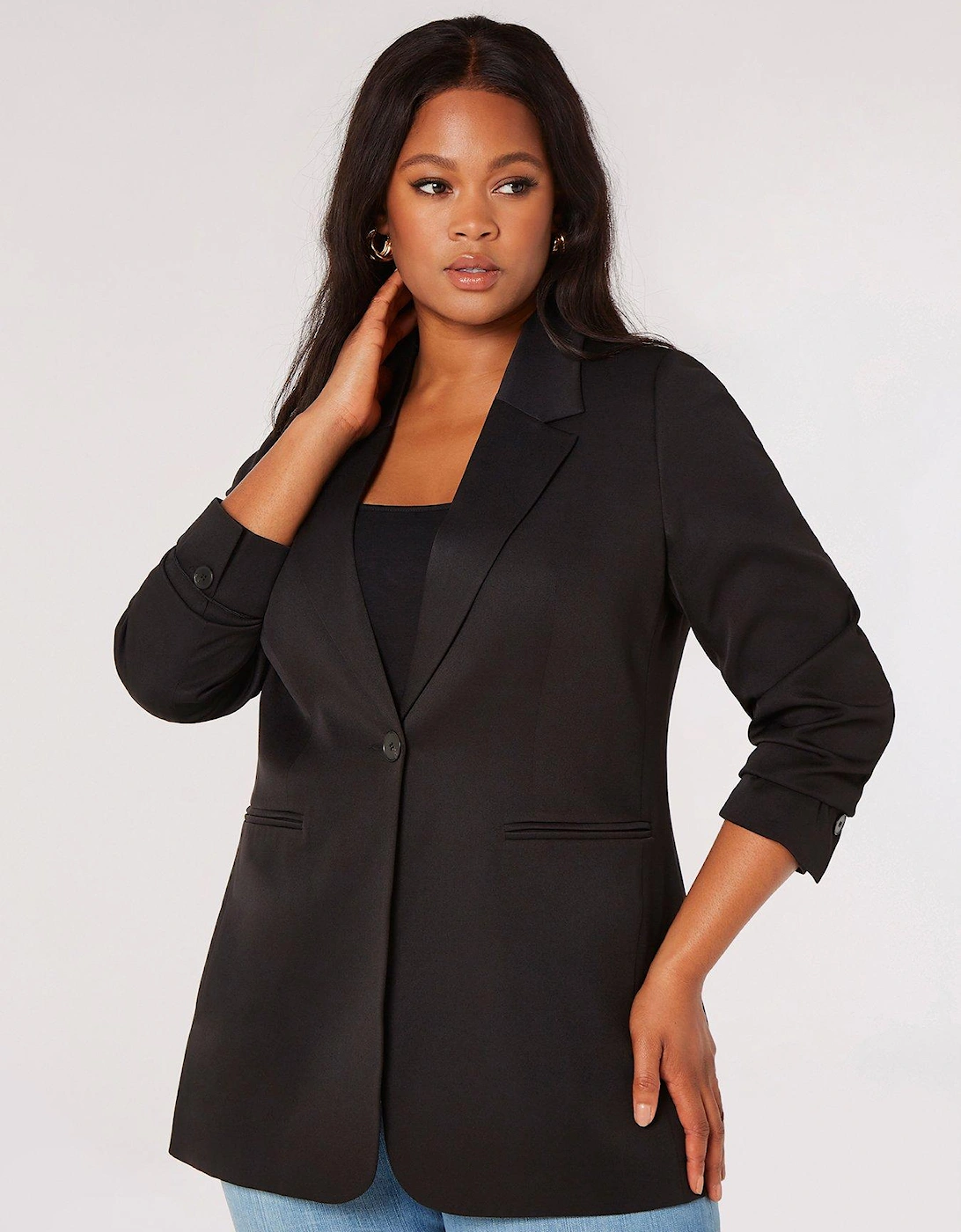 Curve Tailored 1 Button Blazer, 2 of 1