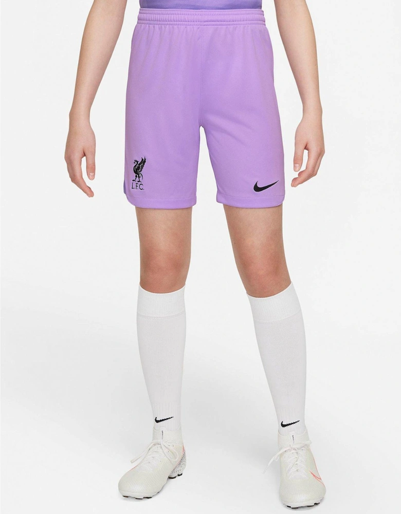 Liverpool F.C. 2022/23 Stadium Goalkeeper Older Kids' Dri-FIT Football Shorts - Lilac/Black